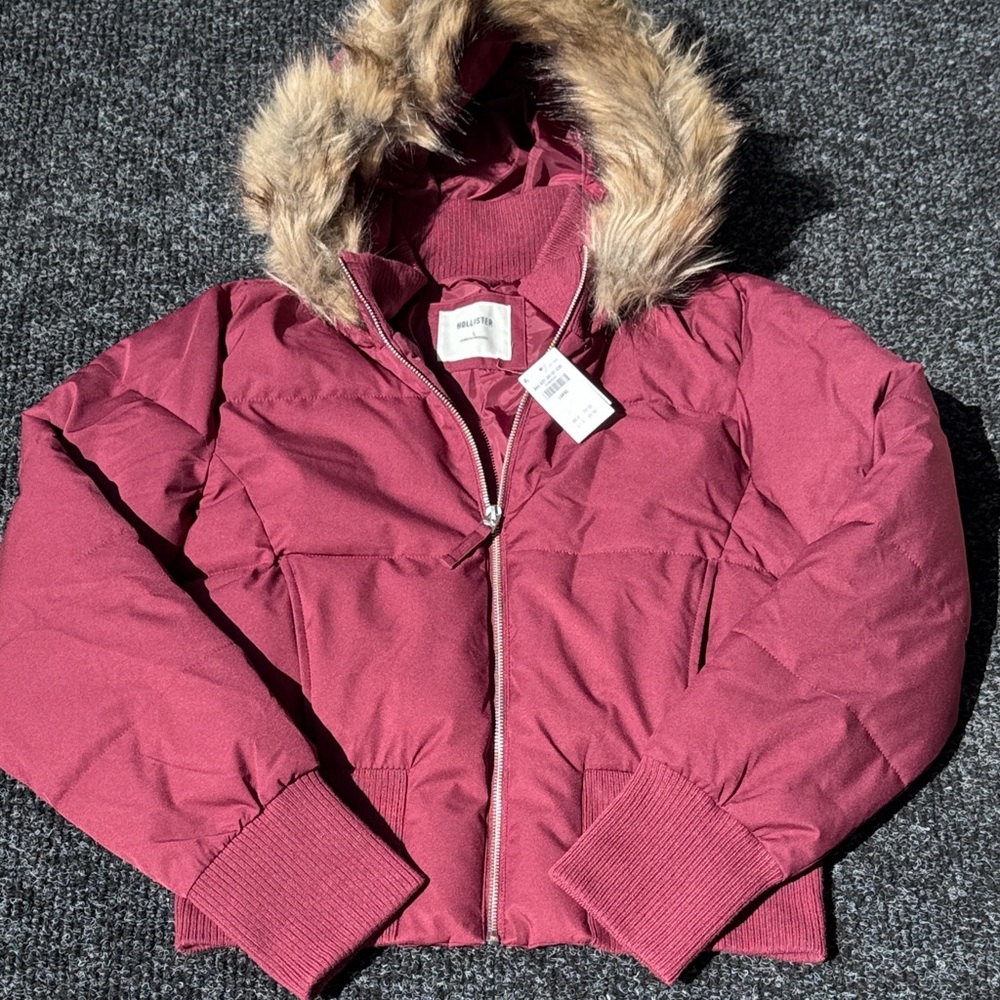 Faux Fur Trim Puffer Bomber Jacket